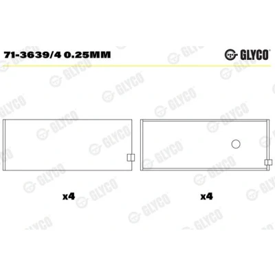 Immagine di GLYCO 71 3639/4 0.25mm Bronzine Motore OPEL: Astra H Caravan, Meriva A, Mokka / X