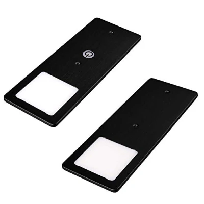 Immagine di kalb faretto LED da incasso nero 5 W molto piatto cucina con funzione touch dimmer Set 2 pezzi bianco neutro