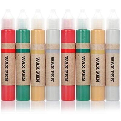 Immagine di com four® Set di 8 Penne a Cera per Candele Rivestimento in Fantastici Colori Penna dipingere (08 Pezzi pastelli Cera)