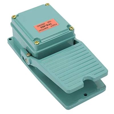 Immagine di Interruttore a Pedale Ac 250v 15a 1no 1nc, Tfs 402 Elettrico Antiscivolo in Alluminio Controller Momentaneo di Alimentazione