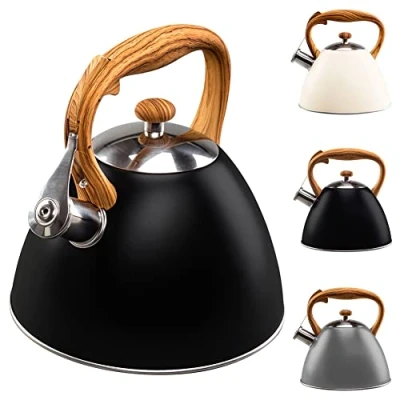 Immagine di VILDE Bollitore moderno automatico a gas, induzione, 3 l, colore: nero