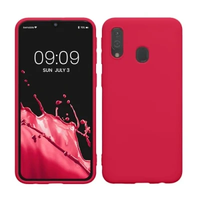 Immagine di kwmobile Custodia Compatibile con Samsung Galaxy A40 Cover Back Case per Smartphone in Silicone TPU Protezione Gommata rosa shocking