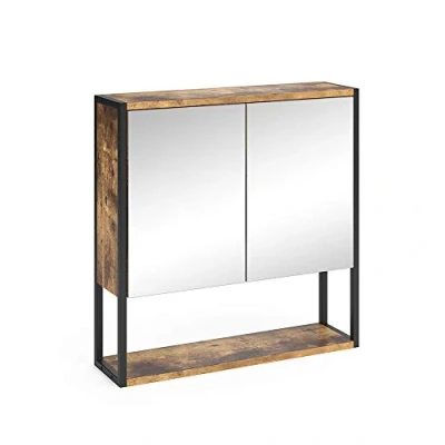 Immagine di Vicco Specchio contenitore bagno Fyrk, Rovere rustico/Nero, 60 x cm