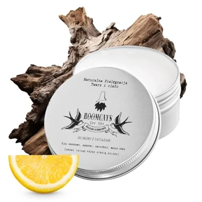 Immagine di Roomcays balsamo protettivo per pelli tatuate, 100 ml, nutriente la pelle con filtro SPF50+, tatuaggi