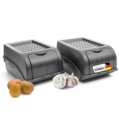 Immagine di Novaliv contenitore per patate 2 x piccoli 3,5 l grigio antracite scatola cipolle frutta