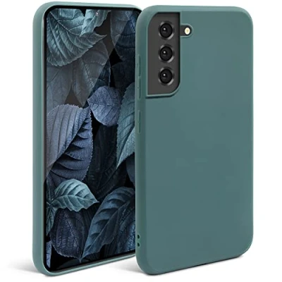 Immagine di Moozy Minimalist Series, Cover in Silicone per Samsung S21, S21 5G, Grigio Blu Finitura Opaca, Custodia Sottile e Morbida TPU