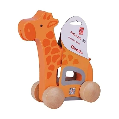 Immagine di Hape E0906 Giraffe Push and Pull Along Wooden Toy For 12 Months +