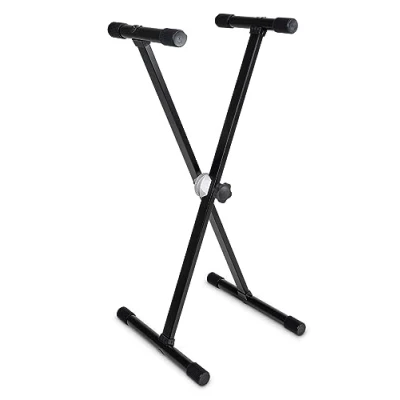 Immagine di GEWA Keyboard Stand KS 10, Baby Gear System, supporto per strumenti (in acciaio tubolare di alta qualità, facile da piegare, regolabile in altezza e larghezza), nero