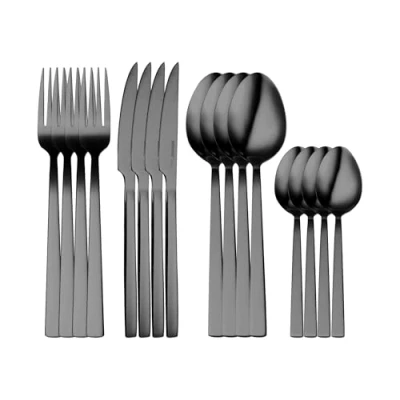Immagine di BERGNER SOFIA BG Set di posate in acciaio inox da 16 pezzi Include 4 coltelli, forchette, cucchiai, cucchiaini Finitura argentata