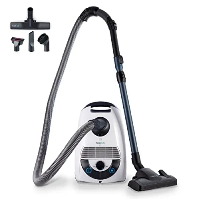 Immagine di hoogo B3+ Aspirapolvere con sacco Potente potenza di aspirazione 850 W Filtro HEPA 14 Raggio 11 m Solo 74 db(A) Capacità 3 L Varie bocchette per pavimenti