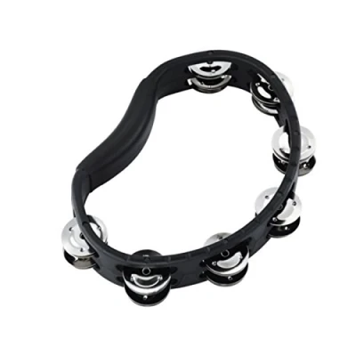 Immagine di Meinl Percussion HTMT1BK Tamburello a mano, in plastica ABS con due file di cimbalini acciaio placcato nichel, colore: Nero