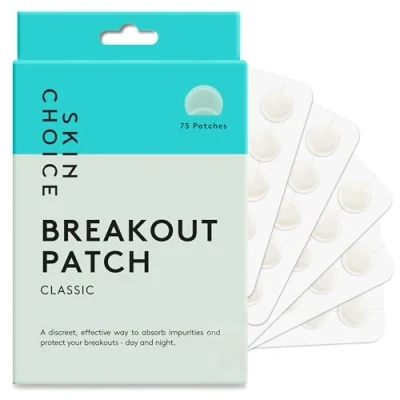 Immagine di SKINCHOICE Breakout Pimple Patch (Confezione da 75 Cerotti Brufoli) Invisibile Brufoli, Acne Idrocolloide per Punti Neri, Vegano e Cruelty free