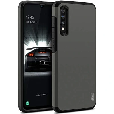 Immagine di BEZ Cover Samsung A70, Custodia per Galaxy A70 Rigida Protettiva con Impact [Antiurto, Assorbimento Urto] Bumper Protezione da Cadute e Urti Posteriore, Grigio