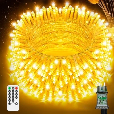 Immagine di fullarrive Luci Natale Esterno, 45M 400 Led per Albero di Catena Luminosa Esterno IP44 con 8 Modalità Stringa Natalizie Decorative Albero, Natale, Giardino, Interno, Festa