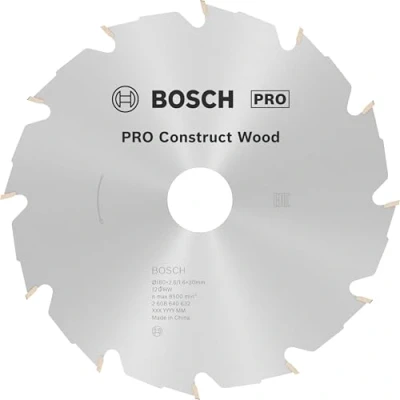 Immagine di Bosch Accessories Construct Wood 2608640632 Lama circolare in metallo duro 180 x 30 2.6 mm Numero di denti: 12 1 pz.
