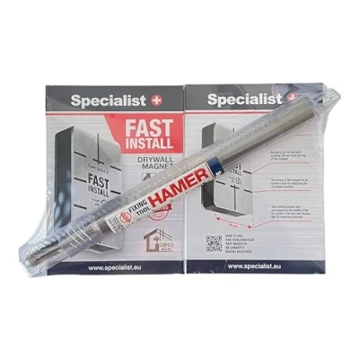 Immagine di Specialist+ 2 magneti in gesso FAST INSTALL e driver per spina HAMER l&#039;installazione di telai metallici nel muro a secco, set strumenti il fissaggio del profilo supporto CD, soffitti
