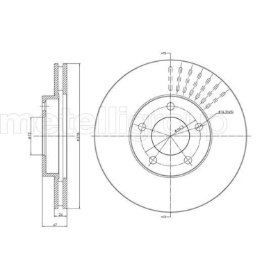 Immagine di METELLI 23 1036C Disco freno 278,0 24,0 4 72,0 ventilato verniciato