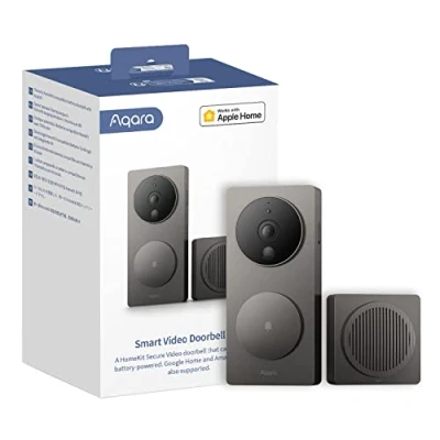 Immagine di Aqara Video Campanello G4 (Suoneria Inclusa), Videocamera FHD HomeKit Secure 1080p, Riconoscimento Facciale Locale e Automazioni, Wireless o Cablato, Supporta Apple Home, Alexa, Google, Grigio
