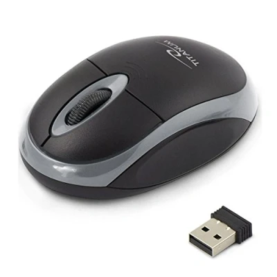 Immagine di Titanum Wireless Mouse Del Computer Con Ricevitore USB (piccolo e maneggevole, 3 pulsanti, Rotella di scorrimento, DPI) Grau