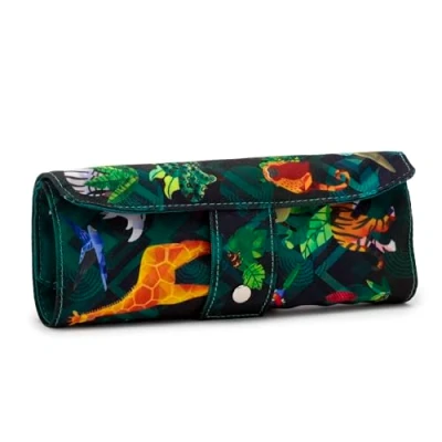 Immagine di Puckator Set Cancelleria con Astuccio in Tela 8pz Materiali Riciclati Animal Kingdom