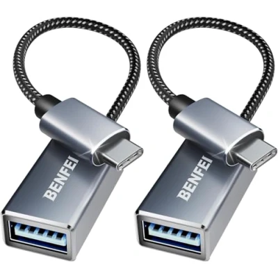 Immagine di BENFEI adattatore USB C a 3.0 2 confezione, Type 3.0, compatibile per iPhone 15 Pro/Max MacBook Pro/Air 2023 iPad Pro iMac S23 XPS 17 e altro, Grigio
