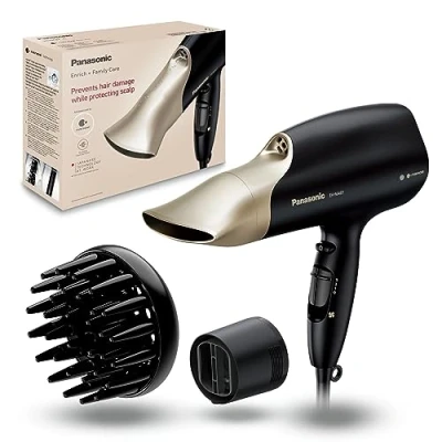 Immagine di Panasonic EH NA67 Asciugacapelli Professionale 2000W con Tecnologia Idratante Nanoe, Beccuccio Oscillante per Asciugatura Rapida, Beccucci Ridotto e Diffusore, No Effetto Crespo, Dona Lucentezza
