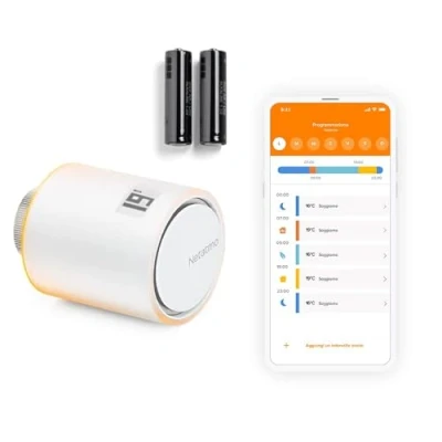 Immagine di Netatmo Valvole Termostatiche Wifi Intelligente Controllo remoto, Risparmio energetico, Modulo supplementare per il Termostato e Kit di base riscaldamento centralizzato NAV AMZ