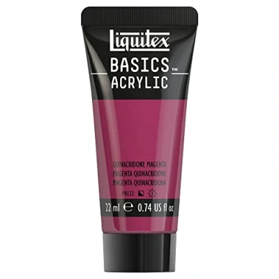 Immagine di LIQUITEX 8870479​ Basics, Pittura Acrilica, Pigmenti per Artisti Monopigmentati, Resistente alla Luce, Durevole nel Tempo, Finitura Satinata, Tubetti da 22 ml, Magenta Quinacridone