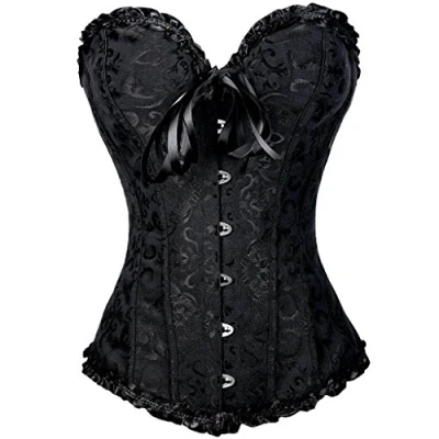 Immagine di Everbellus Donna Bustino Corsetto a cuore, Stringivita Modellante Dimagrante Eleganta Nero Large