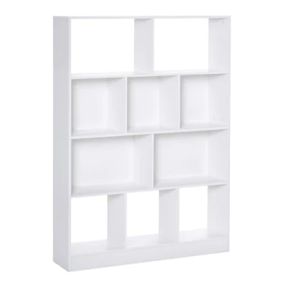 Immagine di HOMCOM Libreria Scaffale a 5 nicchie + ripiani, pannelli in particelle, colore: Bianco