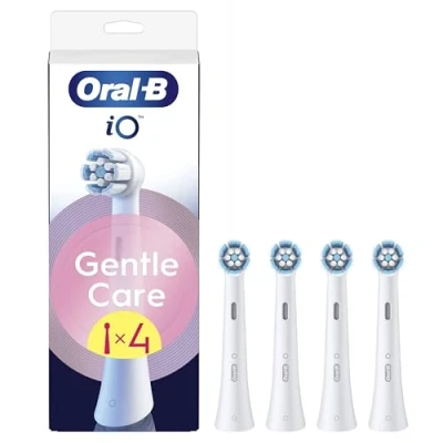 Immagine di Oral B Testine di Ricambio iO Gentle Care Bianche, Rotonde Originali per Gengive Sensibili, Setole angolate rimuovere la placca 4
