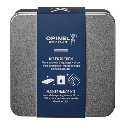 Immagine di Opinel Set per la cura del coltello, contiene una mola, grana 1000, un olio vegetale da 150 ml e panno in microfibra, 254640
