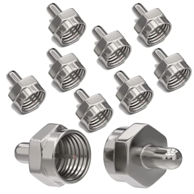 Immagine di RedStar24 Set di resistenze terminali SAT F 75 Ohm spina Compatibile con commutatore, LNB, sintonizzatore e lattine Resistenza terminale satellitare 10 pezzi, argento
