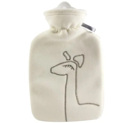 Immagine di Hugo Frosch Borsa dell&#039;acqua calda classica, 1,8 l, con rivestimento in pile a doppio strato di orsacchiotto, colore: bianco