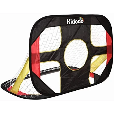 Immagine di Kidodo porta da calcio per bambini, pop up pieghevole e portatile, rete esterni, giardino gioco interni, 100 x 70 cm