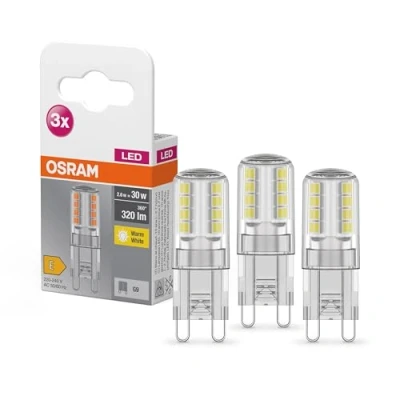 Immagine di OSRAM 4058075450073 LED (monocolore) ERP E (A G) G9 Forma cilindrica 2.6 W = 30 Bianco caldo (Ø x L) 15 mm 47 3 pz.