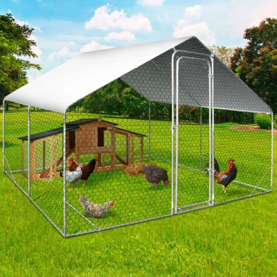 Immagine di IDMarket Recinto pollaio 9 m² Parco a rete 3x3 M Acciaio zincato