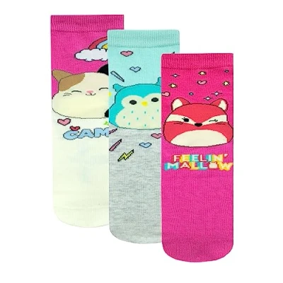 Immagine di Calze Squishamllows Confezione da 3 Calzini di Cotone per Bambini Squish Squad Ragazze, Multicolore 31 36
