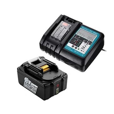 Immagine di YASI MFG® per Makita Caricabatterie &amp; Batteria BL1830 BL1840 BL1850 BL1850B DC18RA DC18RC DC18RD [Caricabatterie 7.2 V 18 agli Ioni di litio con 5,0 Ah Litio]