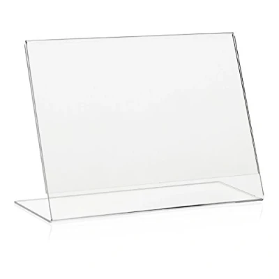 Immagine di 10x supporto pubblicitario VITAdisplays, a L, formato orizzontale, DIN A5, trasparente in PLEXIGLAS originale (confezione da 10)