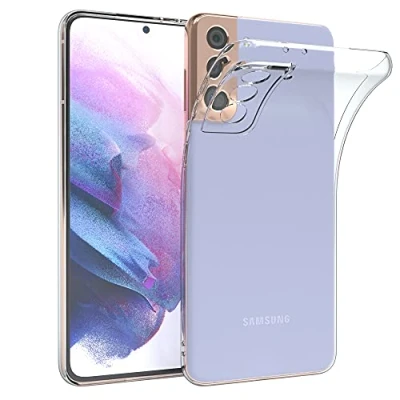 Immagine di EAZY CASE cover compatibile con Samsung Galaxy S21 Plus, in silicone, ultra sottile, posteriore trasparente, trasparente