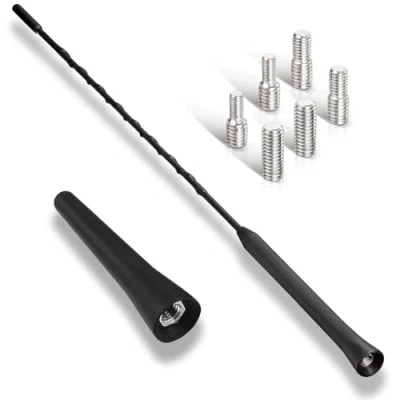 Immagine di IZyufan Antenna Auto, Mini Auto Corta 6,5cm + 23cm sul Tetto Autoradio di Ricambio Asta con Forte Funzione Ricezione FM/Dab 3 Diversi Adattatori