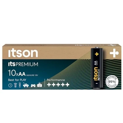 Immagine di ITSON, AA Premium batterie alcaline, confezione da 10, consigliate per fotocamere, controller di gioco, LR6IPR/10CP