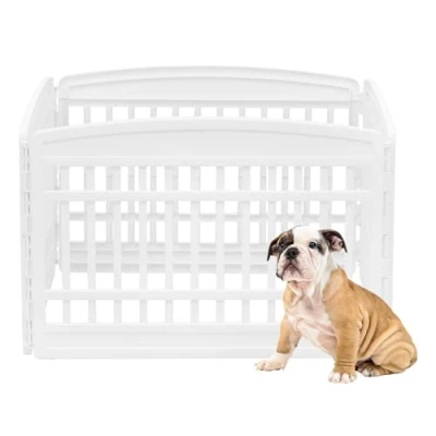 Immagine di Iris Ohyama Estensione Per recinto cani, A60cm, 4 Pannelli, Bianco, Plastica, Parco, Cucciolo, Gatti, Animali domestici, Interni, Esterni, Gabbia, Cuccia, Canile, CI 604E Panel