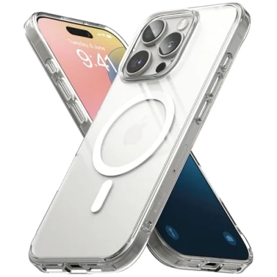 Immagine di Ringke Fusion Magnetic Compatibile con Cover iPhone 16 Pro Max, Accessori Magnetici, Custodia Trasparente e Antiurto Protettiva Robusta Ottima Grip Clear