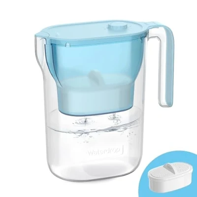 Immagine di Waterdrop Jarra de Filtro agua para Refrigerador, con 3 Meses, 2,5L,Reduce Fluoruro, Cloro y más, Certificada por NSF, Libre BPA,Azul (Filtro reemplazo:WD PF 01A Plus)