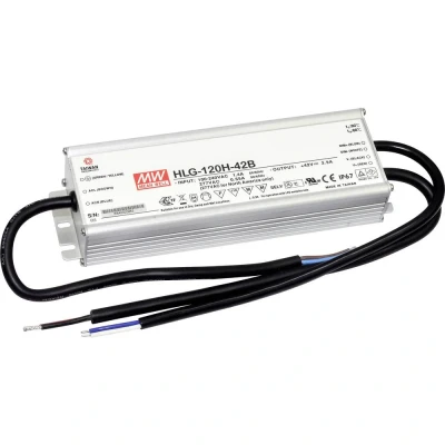 Immagine di Mean Well HLG 120H 20A Driver per LED, Trasformatore LED Tensione costante, Corrente costante 120 W 6 A 20 V/DC Circuito PFC, Protezione sovraccarico,
