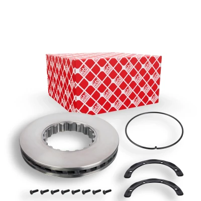 Immagine di FEBI BILSTEIN 104672 Disco freno Assale posteriore, anteriore 375,3 45 ventilazione interna rivestito con materiale di montaggio VOLVO: FH