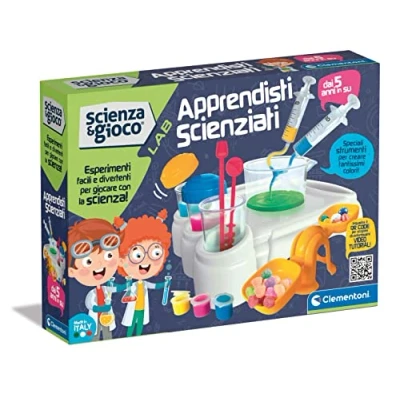 Immagine di Clementoni Scienza e Gioco Lab Apprendisti Scienziati Kit Esperimenti di Scienza, Scientifico Bambini 5 Anni+, Laboratorio Chimica, Versione in Italiano, Made Italy, Multicolore, Medio