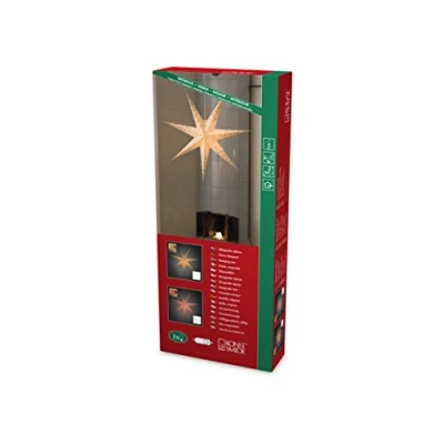Immagine di Konstsmide 2912 280 Stella di Natale Lampada ad incandescenza, LED (monocolore) Oro con motivi perforati, interruttore